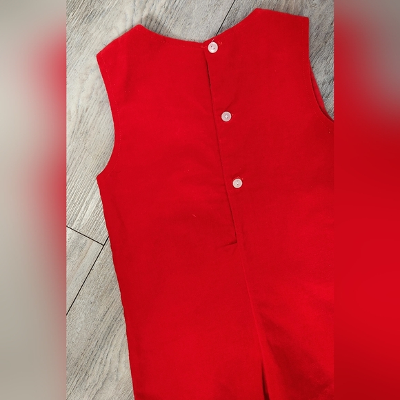 Tiny Tots Originals Vintage Toddler Red Velvet Romper - Picture 6 of 6